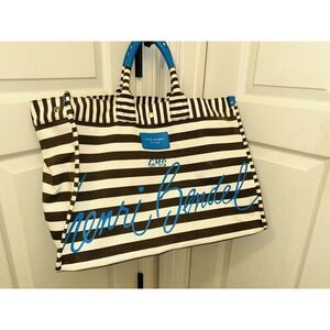 Henri Bendel New York Signature Top Handle Tote Stripe Canvas NWOT